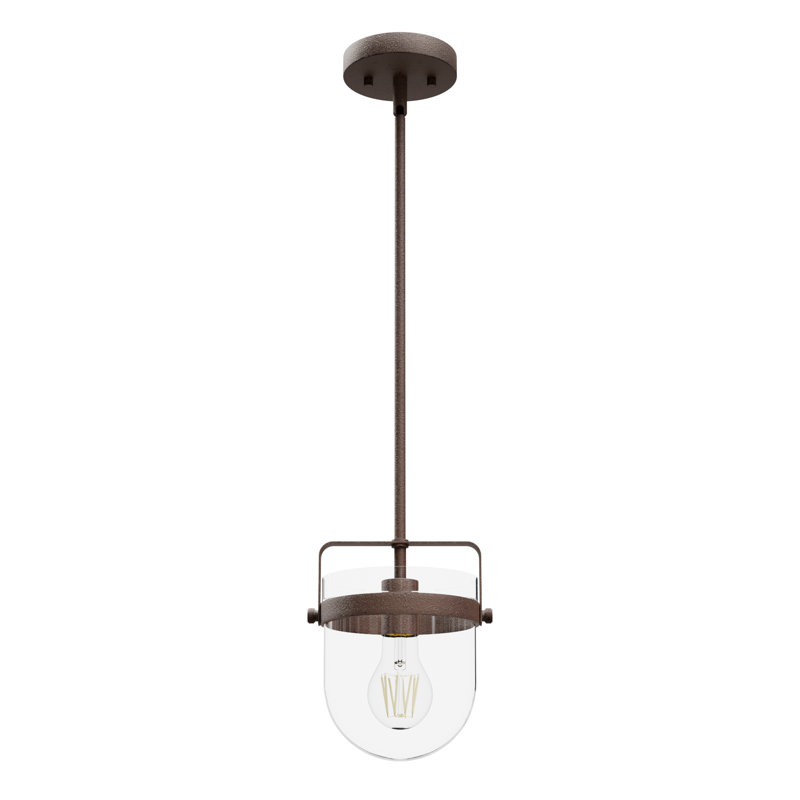 1 - Light Bell Bell Pendant, Textured Rust