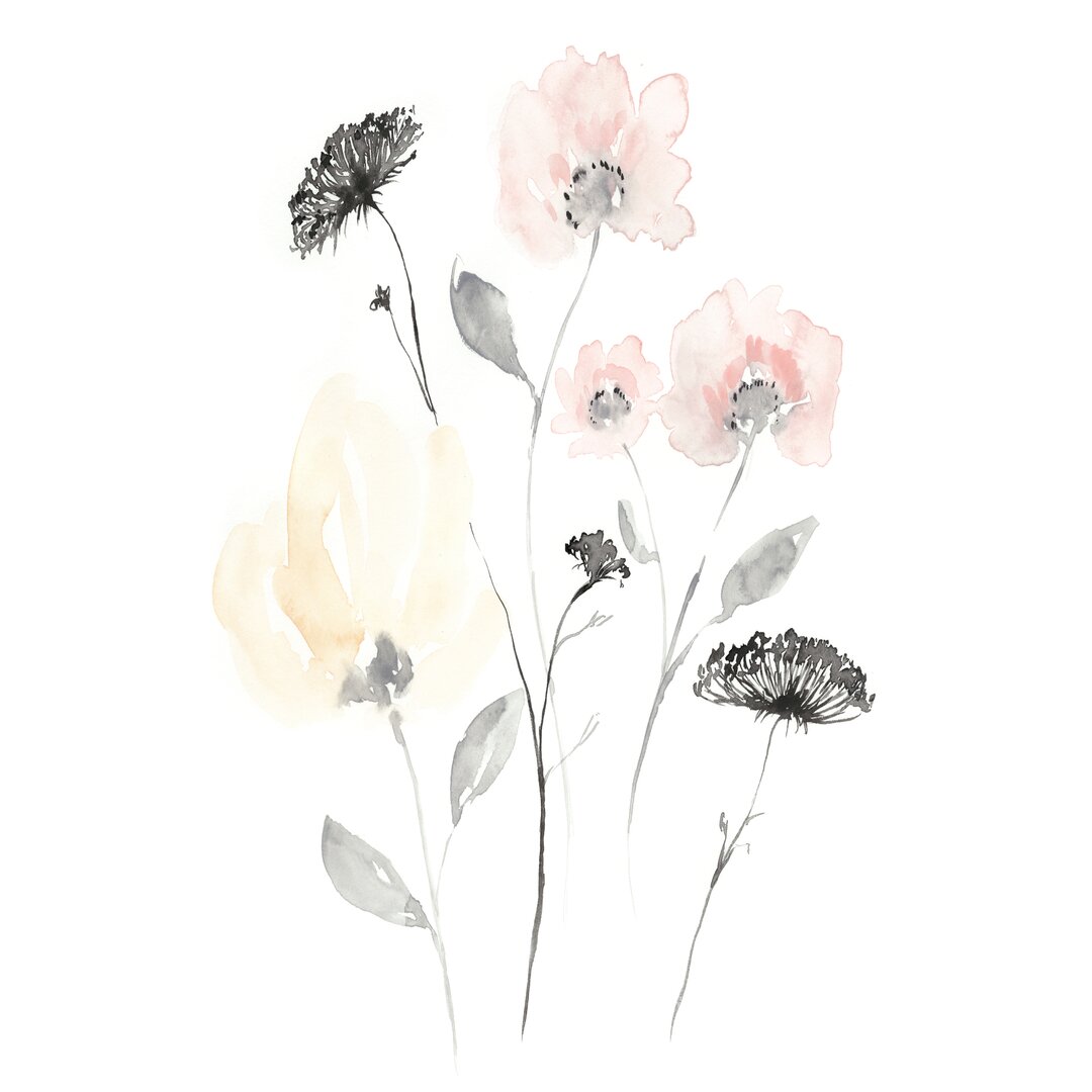 Leinwandbild Blush and Black Wildflowers II von Jennifer Goldberger