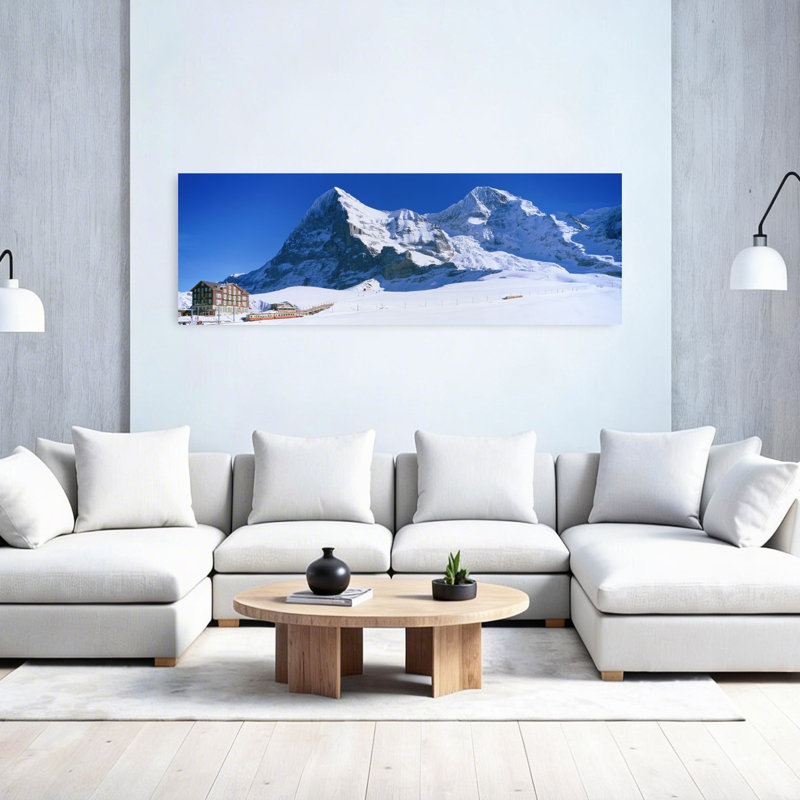 Eiger Monch, Kleine Scheidegg, Suisse, paysage contemporain abstrait, art mural de montagne, H 60 po x l 20 po