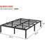 Structure de lit plateforme en acier robuste de 16 pouces, support antidérapant, silencieux, noir-985257221-985257222