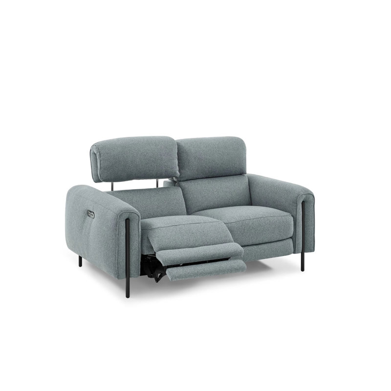 Charm 66'' Round Arms Reclining Loveseat, Gray