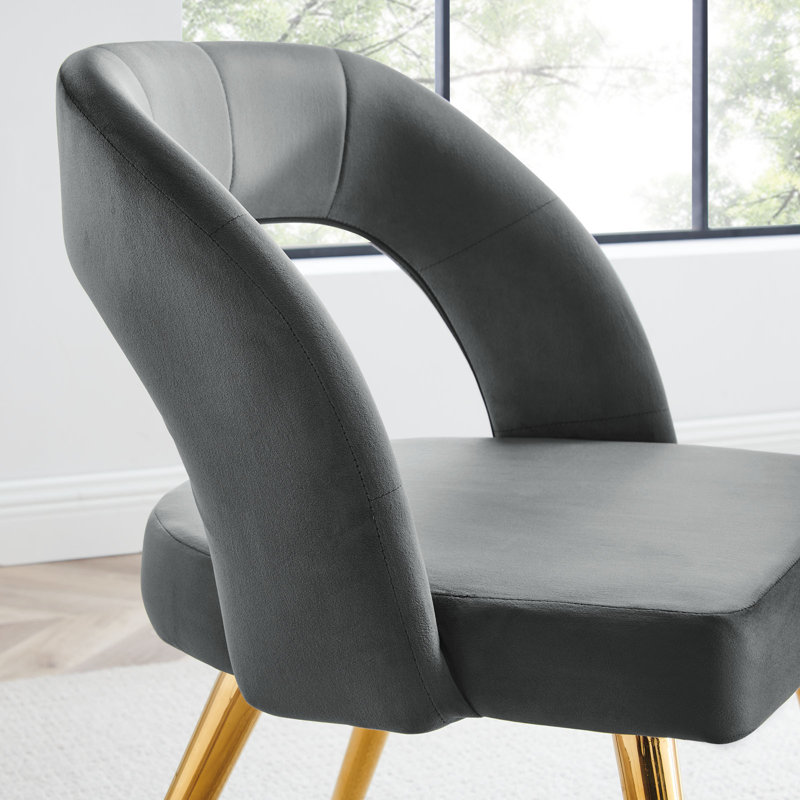 Modway Marciano Performance Velvet Dining Chair, Gray