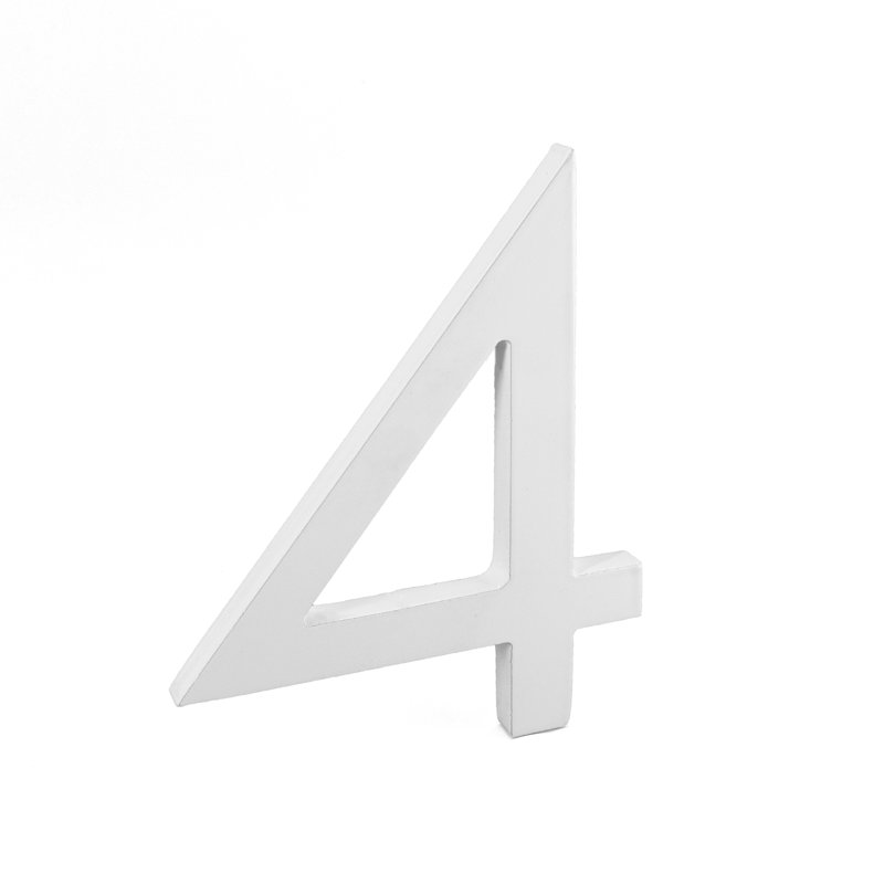Numéro de maison à fixation flottante 10 po, Nickel satiné / vert chasseur, 4