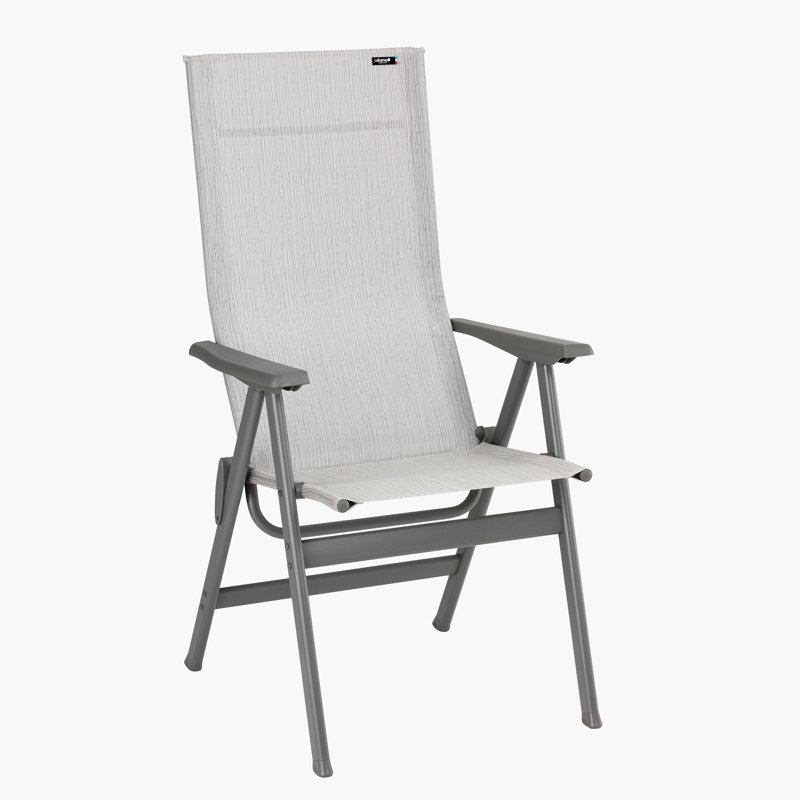 Chaise de patio avec coussins Costachi, Gris clair