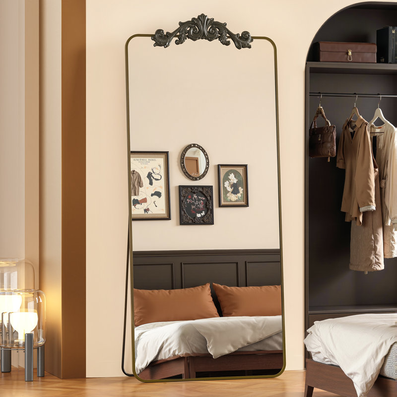 Miroir pleine longueur rétro gravé, Bronze, 65"×24"