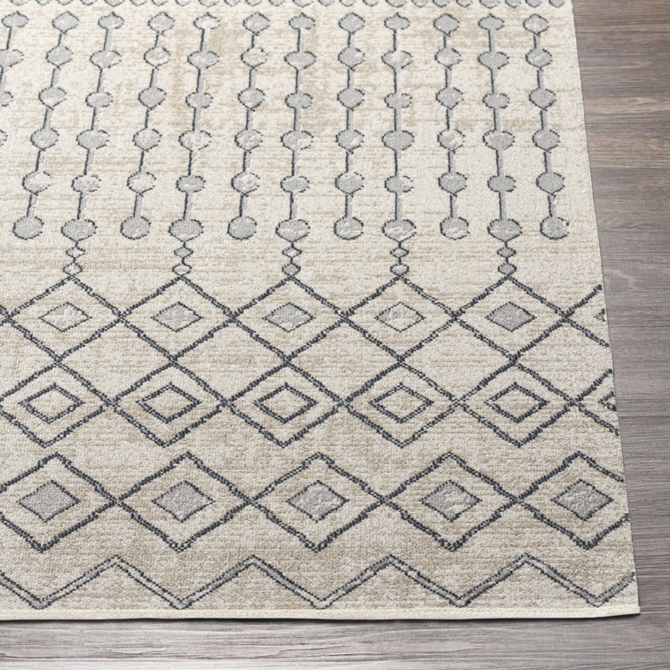 Swampscott Machine Washable Moroccan Ink Blue/Gray Area Rug