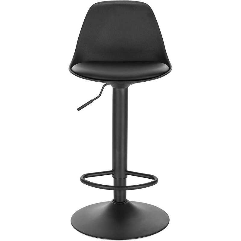 Iesha Swivel Upholstered Adjustable Height Counter Stool with Metal Frame, Black