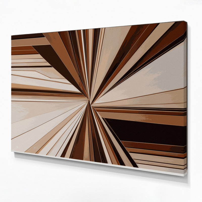 Geometric Abstraction 85 Beige Canvas Wall Art, 11" H x 14" W
