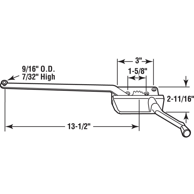 Prime-Line Diecast Right-Hand Casement Window Crank Operator for Wood or Vinyl Window. Arm, Bronze (Single Pack), 13-1/2 Inch