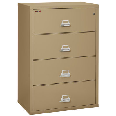 Fireproof 37.5'' Wide 4 -Drawer Steel File Cabinet