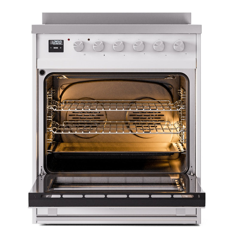 ILVE Professional Plus II 30 in Induction Range, White/Stainless Steel
