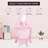 Vanity Set, Makeup Vanity Set with Adjustable Mirror, Makeup Table and Stool,Wood Dressup Playset-1186795614