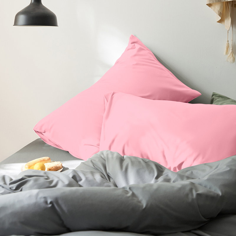 Bed Pillowcases, 1800 Brushed Microfiber Queen Pillow Cases with Envelope Closure - 20x30 Inches - NTBAY, Pink