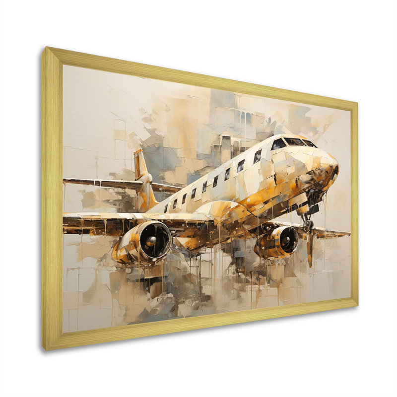 «Passager Plane Wings Of Adventure I», reproduction sur toile, Cadre photo doré simple, H 12 po x l 20 po x P 1 po