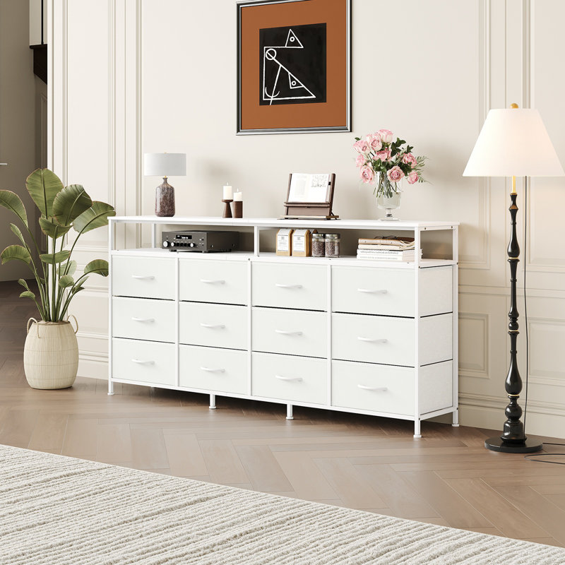 160 cm W Chest of 12 Drawers, White