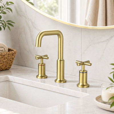 Robinet de lavabo de salle de bain espacé en laiton massif 8 "à deux poignées Primast