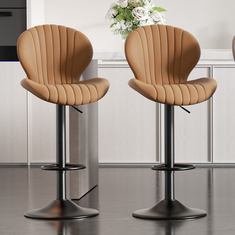 Bar Stools Set of 2 Modern Swivel Bar Chairs, Barstools Counter Height with High Backrest, Easy 3-5 Minute Assembly for Bar, Kitchen, Dining Room