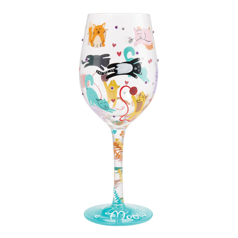 Verre à vin 15 oz Lolita Cats