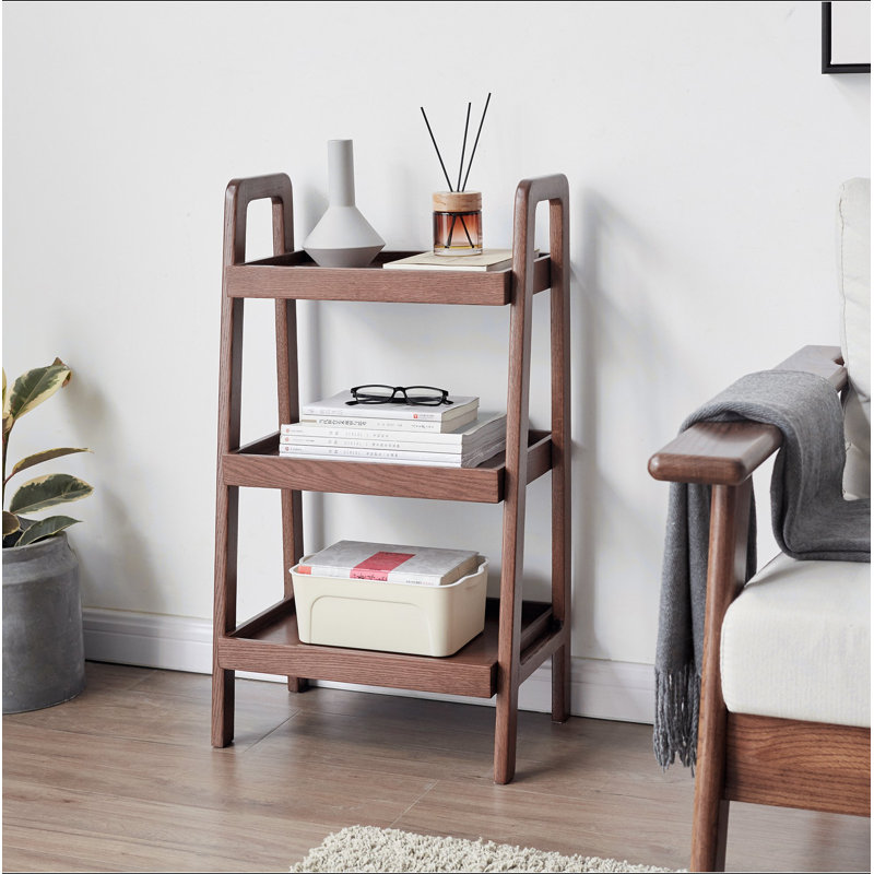 Storage Bench, 3-Tier Beech Wood Shoe Rack For Entryway, Walnut