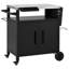 Îlot de cuisine en métal durable avec table pliable, station de barbecue portative