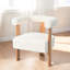 Fauteuil rembourré blanc avec boucle en velours, accoudoirs de chaise moderne, Boucle
