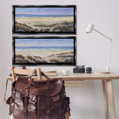 «Coastal Beach Terrain», ensemble de 2 toiles flottantes encadrées par Tim Ottoole