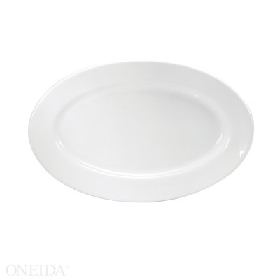Oneida Cream White Ware (rolled Edge) Platters, 15 1/2", By Buffalo