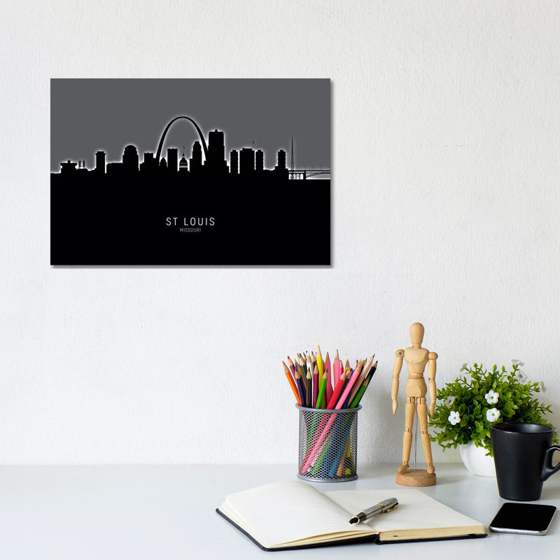 St Louis Missouri Skyline by Michael Tompsett - Wrapped Canvas Print, 20.32 cm H x 30.48 cm W