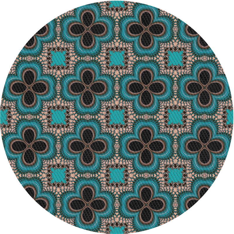 Tapis vert / bleu / rouge, Rond 4 pi