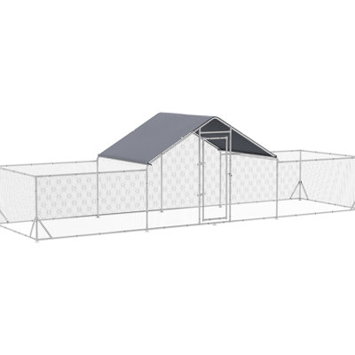 Poulailler en métal et imperméable, spacieux pour les canards, 23 pi x 6,6 pi 6,4 po