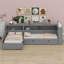 Lit plateforme en bois en L avec lit gigogne et tiroir-733700356