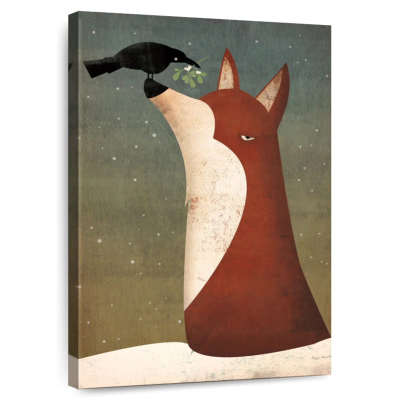 Brampt Fox And Mistletoe, 39" H x 26" W