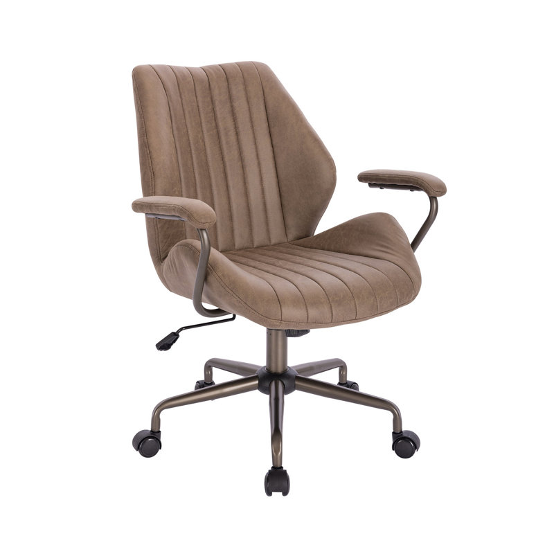Chaise de bureau en suède MCKINLEY 01, Vert olive