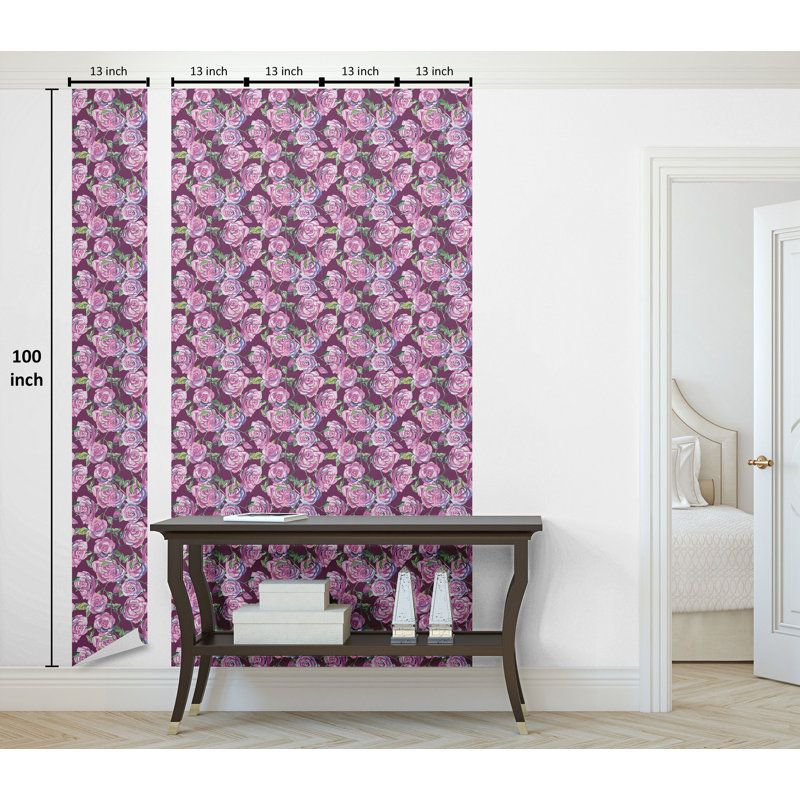 Shynel Roll, Lilac Fern Green Purple, 100" L x 13" W