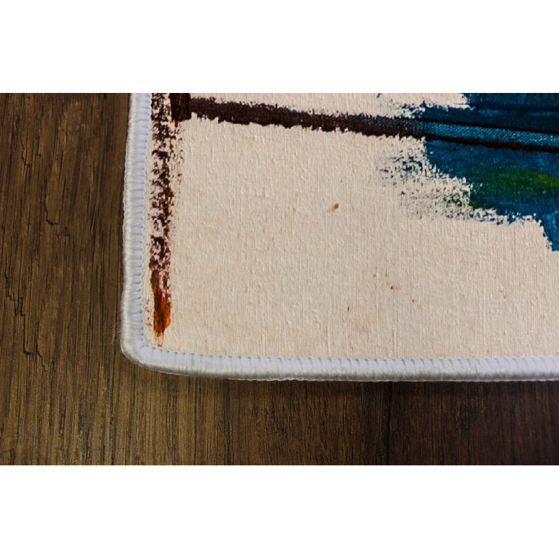 Tapis d'entrée de qualité supérieure (3,3 x 6,6 pi), 100% polyester, hauteur des poils de 0,4 po | Pois antibactérien antidérapant en PVC | Lavable à la machine, impression numérique 3D | Idéal pour le salon, la chambre à coucher et le vestibule