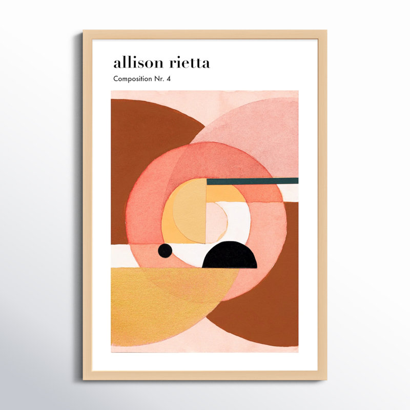 Composition Nr. 4 Print by Allison Rietta, 38" H x 26.5" W x 1.25"D, Maple Framed
