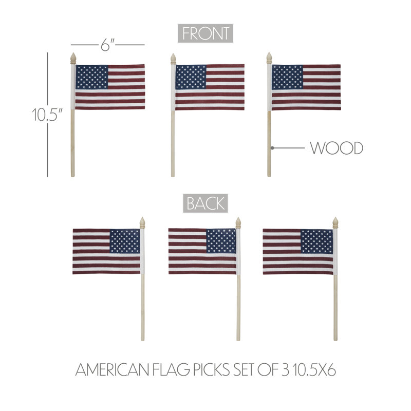 My Country, drapeau américain, ensemble de 3 10,5 x 6