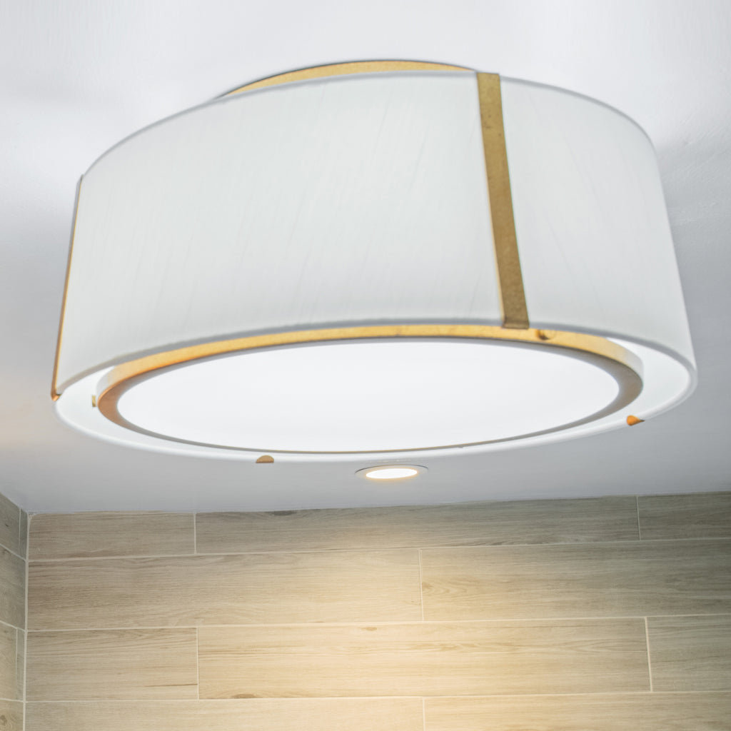 Marietta 3-Light Flush Mount, Antique Gold