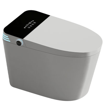 Bidet Toilet Seat With Auto Functions - Open/Close, Warm Water, Dry Porcelain Smart Flush Options, Air Drying, White