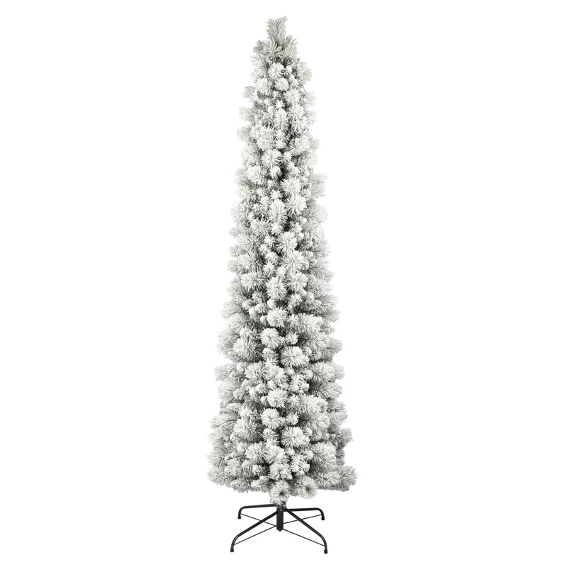 Unlit Pine Artificial Flocked Christmas Tree, 4ft 7" H