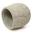 Pot de fleurs en ciment beige vieilli de 38,6 cm de haut, orné d'un motif géométrique en relief en forme de soleil, style rustique moderne avec trou de drainage.