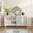 59.8" Antique Sideboard Buffet Cabinet with Storage, Retro 4-Door Buffet Cabinet with Floral Carvings & Adjustable Shelves, 2 Tiers Mid Century Modern TV Console Cabinets for Living Room Dining Room-484406283