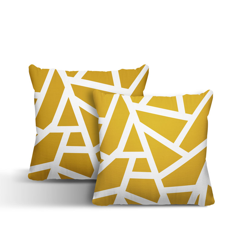 Coussin Clarion, L 15 po x H 15 po, Jaune