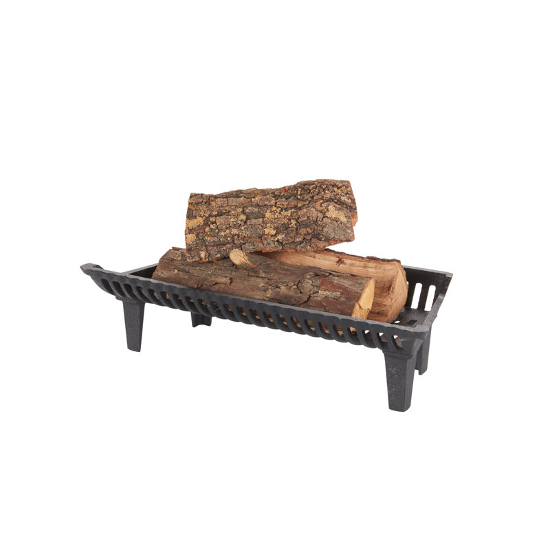 Grille de foyer robuste en fonte 27 po avec dégagement de 4 po, H 7 po x l 27 po x P 13 po