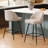 Swivel Bar Stools Set Of 2, Counter Height Bar Stools With Back & Metal Legs-Linen-1857470798
