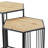 Set Of Two 24" Black And Brown Solid Wood And Steel Hexagon Nested Tables