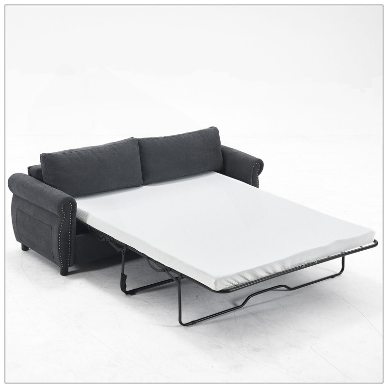 Canapé-lit convertible avec grand matelas, parfait pour les salons et les chambres à coucher, alliant confort et polyvalence