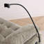 Chaise longue en chenille rembourrée avec dossier réglable, port USB, support pour téléphone et repose-pieds-125006233