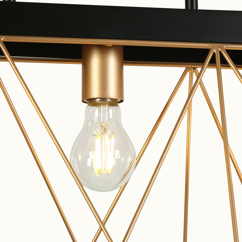 Olajawon 5-Light Kitchen Island Square / Rectangle Dimmable Pendant