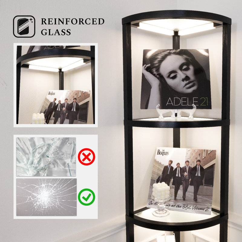 Fantasy Edge 66" Corner LED Glass Display Shelf Lamp with Colour Changing Temp (2700K-6600K)
